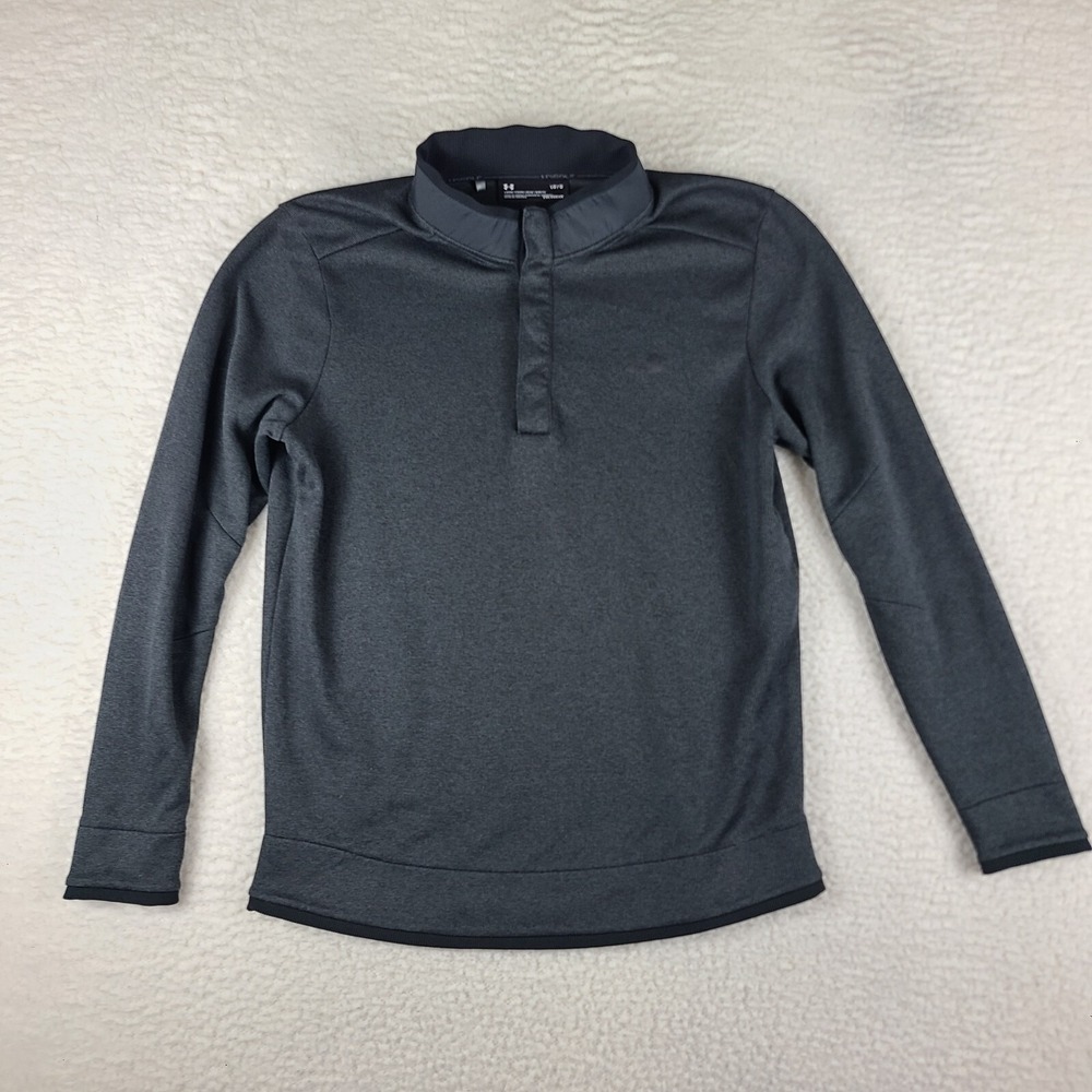 Under Armour Golf Sweater Mens Large‎ Dark Gray Quarter Snap Button Performance